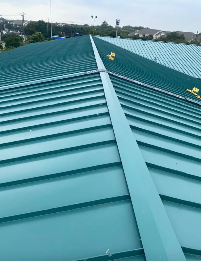 Green commercial metal roof ridge and valley for Metal Roof Repair in South Hadley